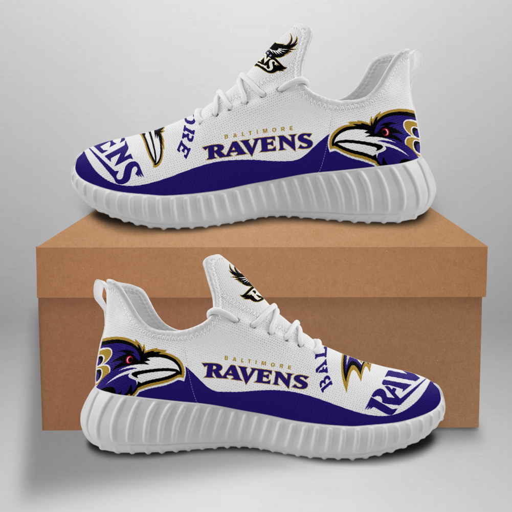 Women's Baltimore Ravens Mesh Knit Sneakers/Shoes 010